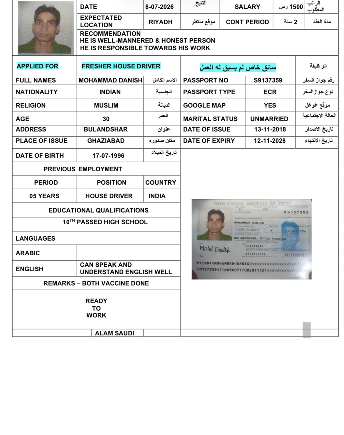 صورة جواز السفر
